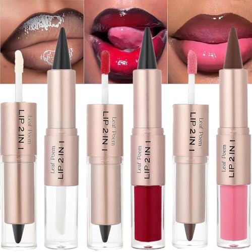 Image 25 of #01#02#03 / 3 Count (Pack of 1) for the product BAISEN DIARY 2-in-1 Double-Ended Matte Lip Liner & Lip Gloss Duo
