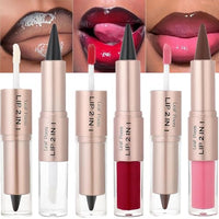 Thumbnail for Image 25 of #01#02#03 / 3 Count (Pack of 1) for the product BAISEN DIARY 2-in-1 Double-Ended Matte Lip Liner & Lip Gloss Duo