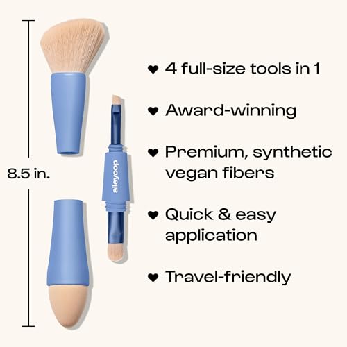 Image 6 of ALLEYOOP Makeup Bundle – Stack The Odds Cream Face Palette + Multi-Tasker 4-in-1 Travel Makeup Brush Set
