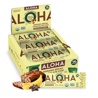 Thumbnail for Image 1 of Default Title for the product ALOHA Organic Plant Based Protein Bars | Banana Bread Chocolate Chip, 12 Ct