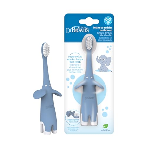 Image 6 of Blue / 1 Count (Pack of 1) for the product Dr. Brown's Infant-to-Toddler Toothbrush and Toothpaste Set