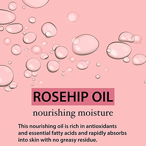 Image 3 of Rosehip Oil for Face - Unrefined & Cold Pressed Essential Oil from the Seed - Nourishing for Skin & Hair - USDA Certified Organic & 100% Pure - 1 Oz