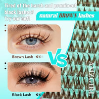 Thumbnail for Image 5 of AMZGIRL Brown Lash Clusters C Curl Manga Anime Lashes 10-18mm, Puppy
