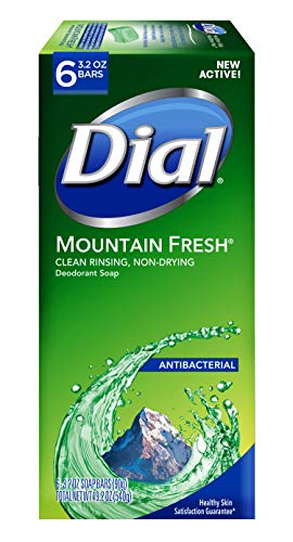 Image 2 of 3.2 Ounce (Pack of 6) for the product Dial Antibacterial Bar Soap, Mountain Fresh, 4 Ounce, 3 Bars