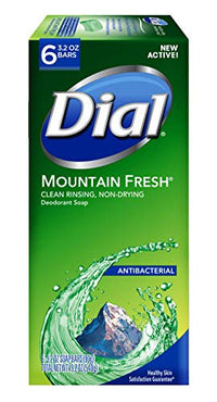 Thumbnail for Image 2 of 3.2 Ounce (Pack of 6) for the product Dial Antibacterial Bar Soap, Mountain Fresh, 4 Ounce, 3 Bars