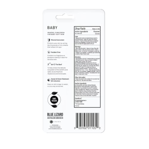 Image 6 of BLUE LIZARD Baby Mineral Sunscreen Stick SPF 50+ 0.5 Ounce Pack of 6