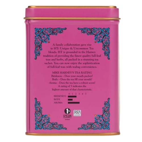 Image 4 of Harney & Sons Raspberry Herbal Tea, Caffeine Free, 20 Sachets Tin