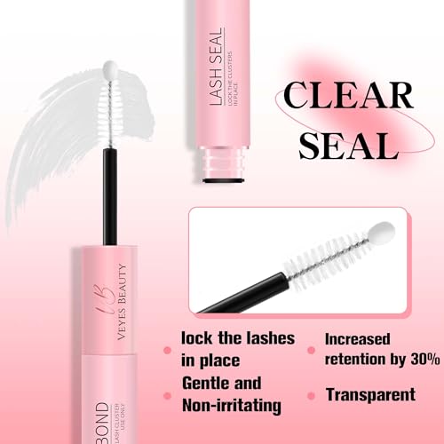 Image 4 of VEYESBEAUTY Lash Bond and Seal Waterproof 2 in 1 Cluster Lash Glue Black