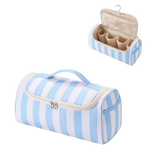 Image 1 of Default Title for the product RSRSLEII Striped Hair Tools Travel Bag with Compartments