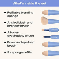 Thumbnail for Image 7 of ALLEYOOP Makeup Bundle – Stack The Odds Cream Face Palette + Multi-Tasker 4-in-1 Travel Makeup Brush Set