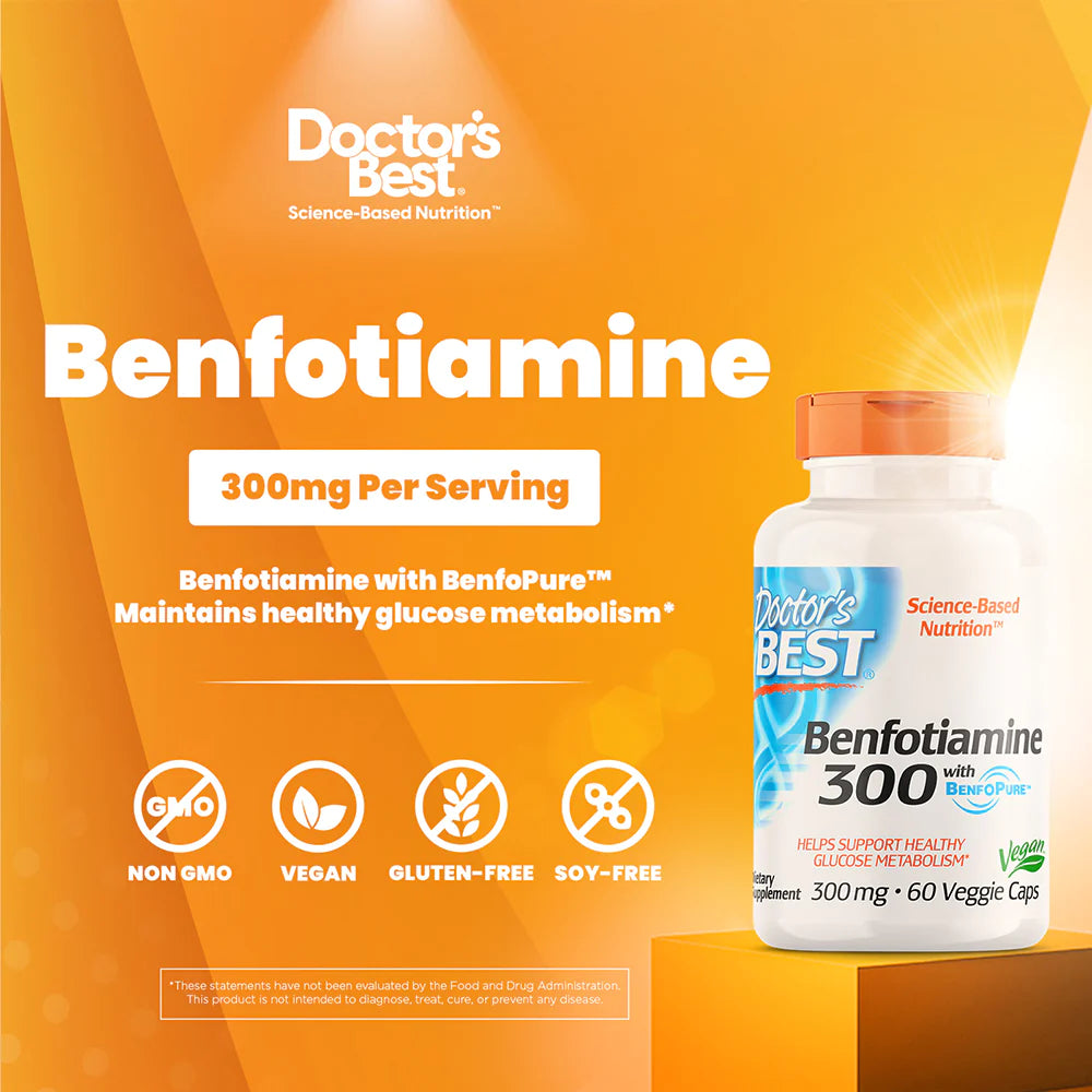 Doctor's Best Benfotiamine 300 mg Veg Capsules