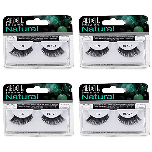 Image 1 of Default Title for the product Ardell Natural 107 False Eyelashes Soft Volume Strip Lashes Black, 4 Pack