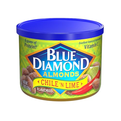 Image 3 of Blue Diamond Almond Chile n' Lime Flavored Tangy Snack Nuts 6 oz. Can Pack of 4