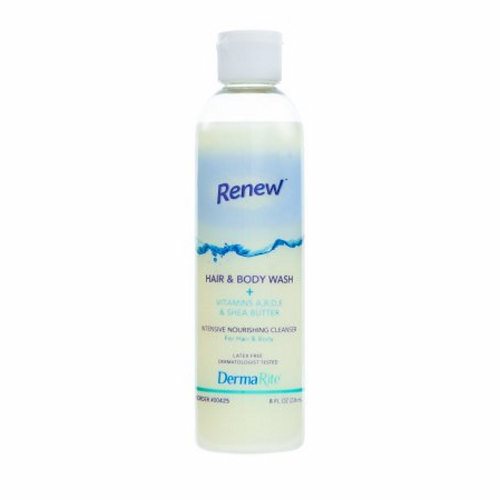 Shampoo and Body Wash Renew 8 oz. Flip Top Bottle Coconut Scent Count of 24 by DermaRite
