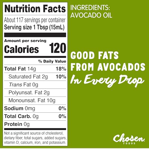 Image 2 of Chosen Foods 100% Pure Avocado Oil for Cooking - 1.75L