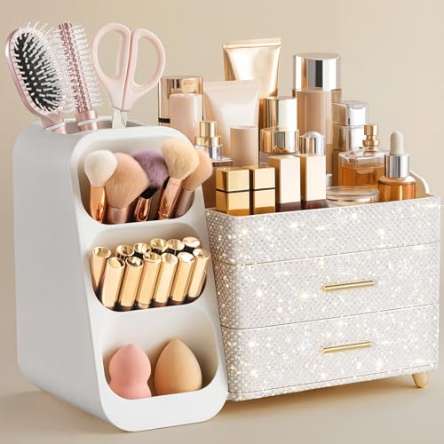 Image 11 of Pearl All White / Large for the product HBlife Makeup Organizer with Brush Holder