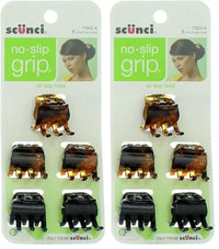 Thumbnail for Image 2 of Black / 5 Count (Pack of 2) for the product Scunci No-Slip Grip Mini Jaw Clips, 5 Count