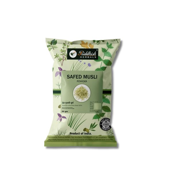Image 1 of Default Title for the product Riddhish HERBALS Safed Musli Powder 50g Pack of 1