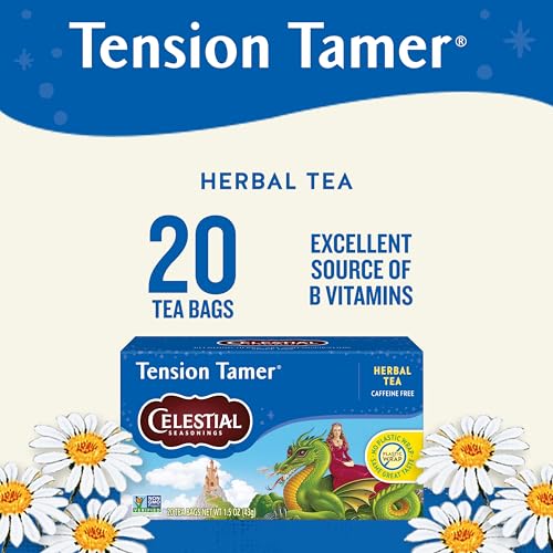 Image 3 of Celestial Seasonings Tension Tamer Herbal Tea, Caffeine Free, 20 Tea Bags Box (Pack of 6)