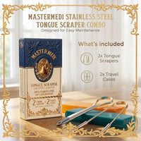Thumbnail for Image 5 of MasterMedi Tongue Scraper with Multicolor Cases (2 Pack)