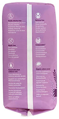 Thumbnail for Image 5 of natracare Natural Traditional Style Night Time Maxi Pads, Individually Wrapped, Without Wings in Plant-Based Bag (1 Pack, 10 Pads Total)