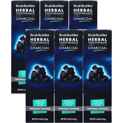 Image 1 of Default Title for the product Brush Buddies Charcoal Toothpaste 6 Pack 3.5 oz