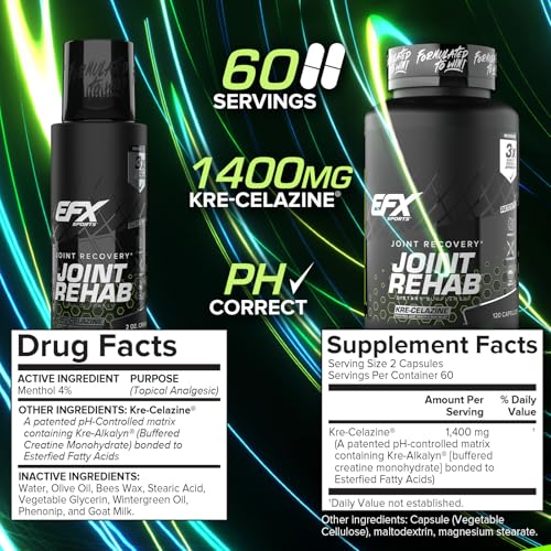 Image 2 of EFX Sports Joint Rehab Recovery Kit | 120 Capsules + 2 oz Cream