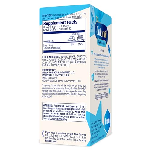 Image 7 of Enfamil Fer-In-Sol Baby Iron Supplement Drops, 50 mL Dropper Bottle