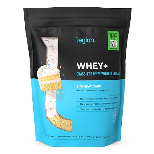 Image 20 of Birthday Cake / 60 Servings (Pack of 1) for the product Legion Whey+ Protein Isolate Grass Fed
