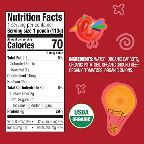 Image 2 of Earth's Best Organic Baby Food Pouches, 9+ Months, Beef Medley, 4 Ounce, Pack of 12