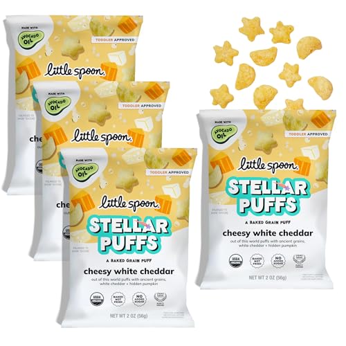Image 1 of Default Title for the product Little Spoon Stellar Puffs Cheesy White Cheddar 2oz 4-Pack