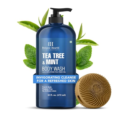 Image 1 of Default Title for the product Botanic Hearth Tea Tree & Mint Body Wash with Silicone Body Brush 16 fl oz
