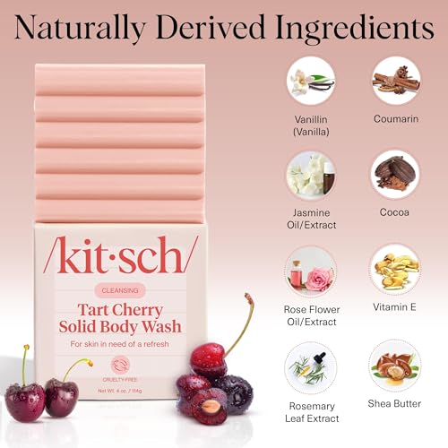 Image 6 of Kitsch Cleansing Tart Cherry Body Wash Bar Soap - 4oz