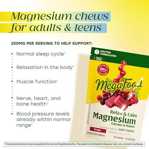 Image 3 of MegaFood Relax + Calm Magnesium Complex, Grape, 30 Soft Chews