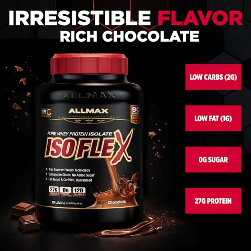 Image 2 of ALLMAX ISOFLEX Whey Protein Isolate, Chocolate, 5 lb