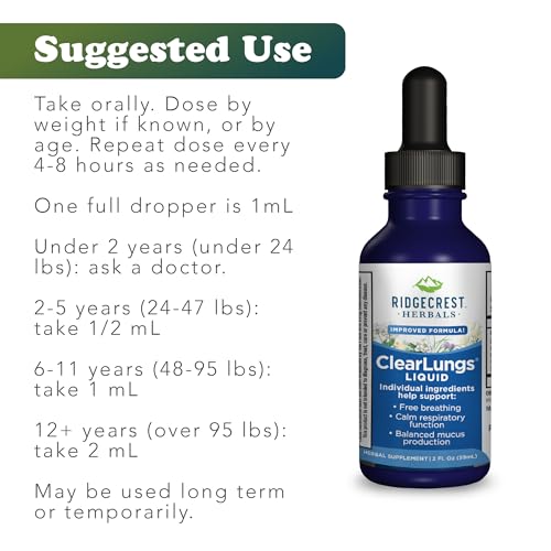 Image 4 of RidgeCrest Herbals ClearLungs Liquid Lung Support, Orange Flavor 2 fl oz