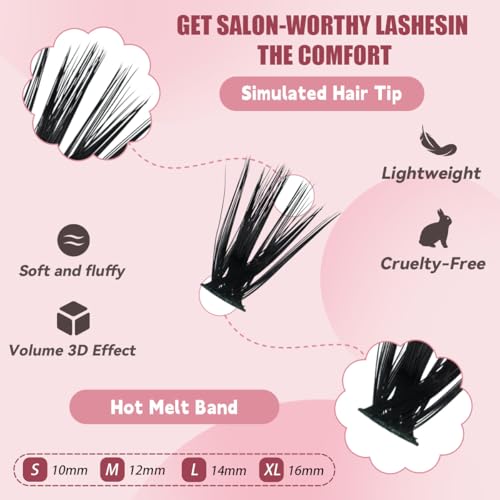 Image 2 of Azenlo Natural Lash Clusters Kit Wispy Eyelash Clusters 120 pcs Cluster Eyelash Extensions C Curl Individual Lashes 10-16 mm Mix Length Natural Look (Left&Right 80D KIT 120Pcs)