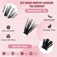 Thumbnail for Image 2 of Azenlo Natural Lash Clusters Kit Wispy Eyelash Clusters 120 pcs Cluster Eyelash Extensions C Curl Individual Lashes 10-16 mm Mix Length Natural Look (Left&Right 80D KIT 120Pcs)