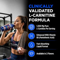 Thumbnail for Image 3 of ALLMAX Nutrition Liquid L-Carnitine 1500 Milligrams, Fruit Punch, 16 oz (473 ml)
