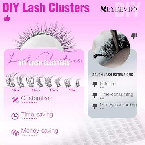 Image 7 of EYDEVRO Natural Lash Clusters Wispy Eyelash Clusters 10-16mm