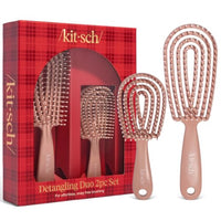 Thumbnail for Image 1 of Default Title for the product Kitsch Flexi Flow Duo Detangler Brush, Hair Brushes For Women - Terracotta
