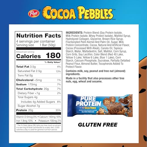 Image 2 of Pure Protein Cocoa PEBBLESTM Protein Bars, 20g Protein, Gluten Free, 12 Ct