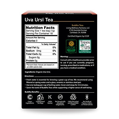 Image 2 of Buddha Teas Organic Uva Ursi Tea - Herbal Tea, Microplastic & Caffeine Free