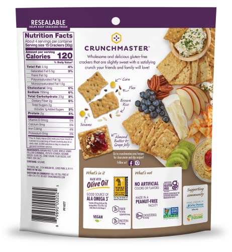 Image 3 of Crunchmaster Gluten-Free Multi-Grain Sea Salt Crackers, 4oz. (Pack of 6)