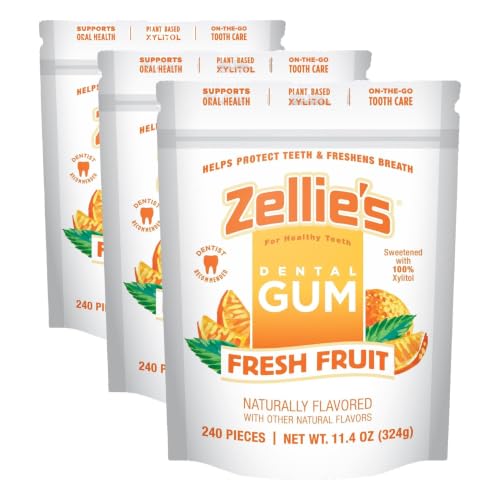 Image 15 of Fresh Fruit / 240 Count (Pack of 3) for the product Zellie's 100% Xylitol Chewing Gum
