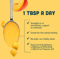 Thumbnail for Image 6 of Barlean's Mango Peach Omega-3 Fish Oil, Vitamin D, 32oz