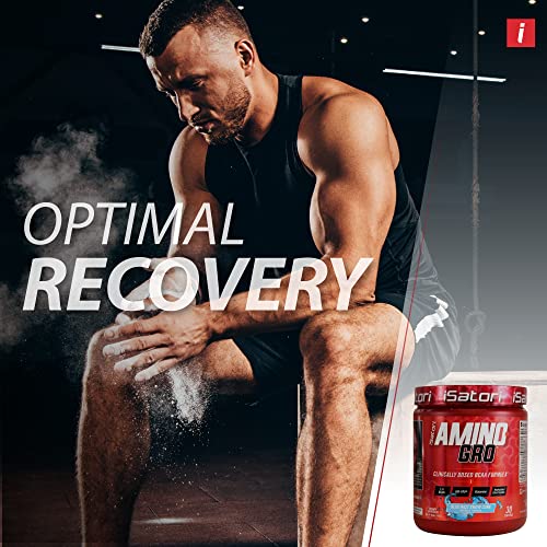 Image 5 of iSatori Amino-GRO BCAA Powder Blue Razz Snow Cone Flavor - 30 Servings