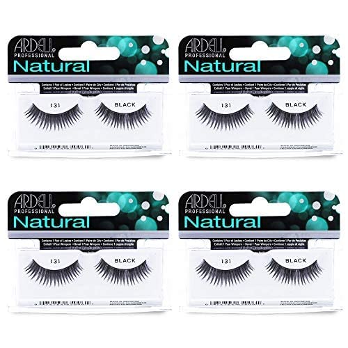 Image 2 of Ardell Natural False Eyelashes 131 Black - Soft & Wispy Volume Strip Lashes, 4 Pack