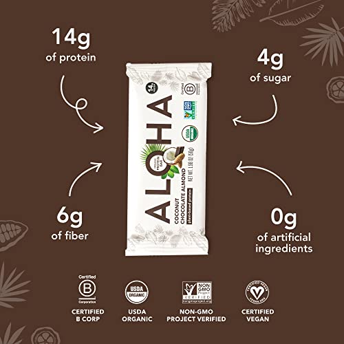 Image 6 of ALOHA Organic Plant Based Protein Bars - Coconut Chocolate Almond, Vegan, Low Sugar, Gluten-Free, Low Carb, Non-GMO, No Stevia, No Erythritol - 12 Count (Pack of 2)