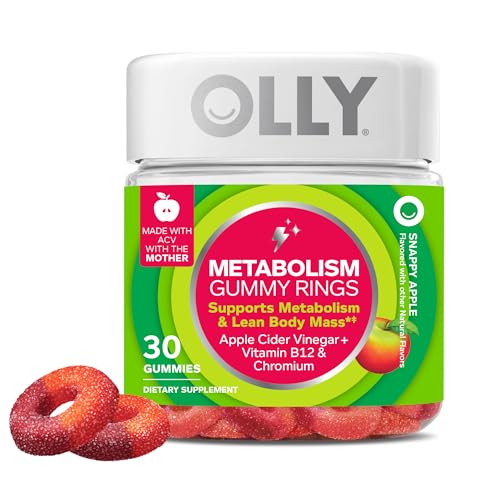 Image 2 of 30 Count (Pack of 1) for the product OLLY Metabolism Gummy Rings, Cellular Energy Supplement, ACV - 60 Count